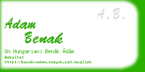 adam benak business card